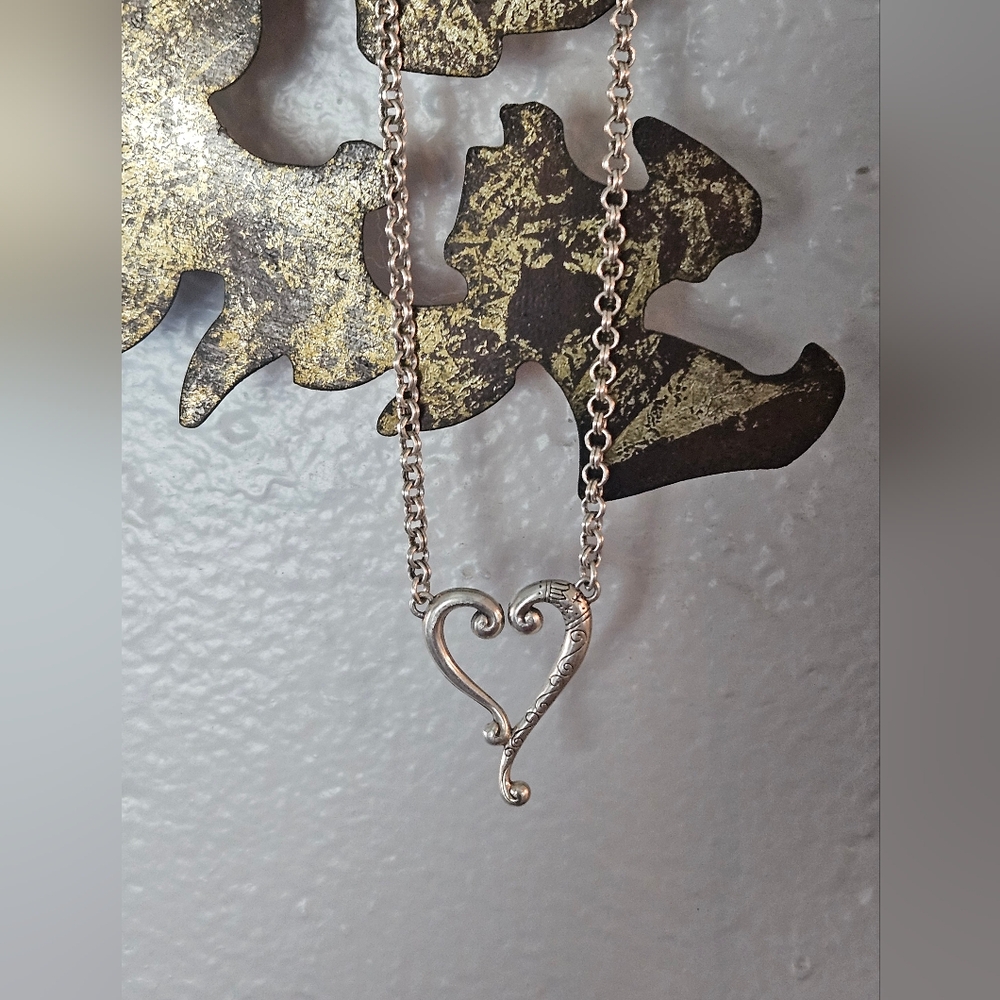 Brighton Adore Me Etched Open Heart Pendant Necklace